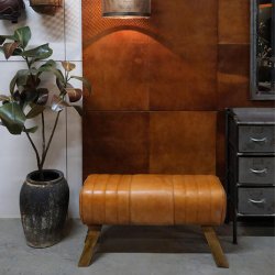 Rex lang skammel/puf i quiltet lder