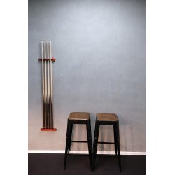 Sitt - kvadratisk brun lderhynde til barstol