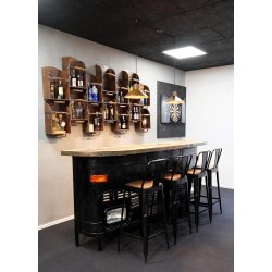 Sitt - kvadratisk brun lderhynde til barstol