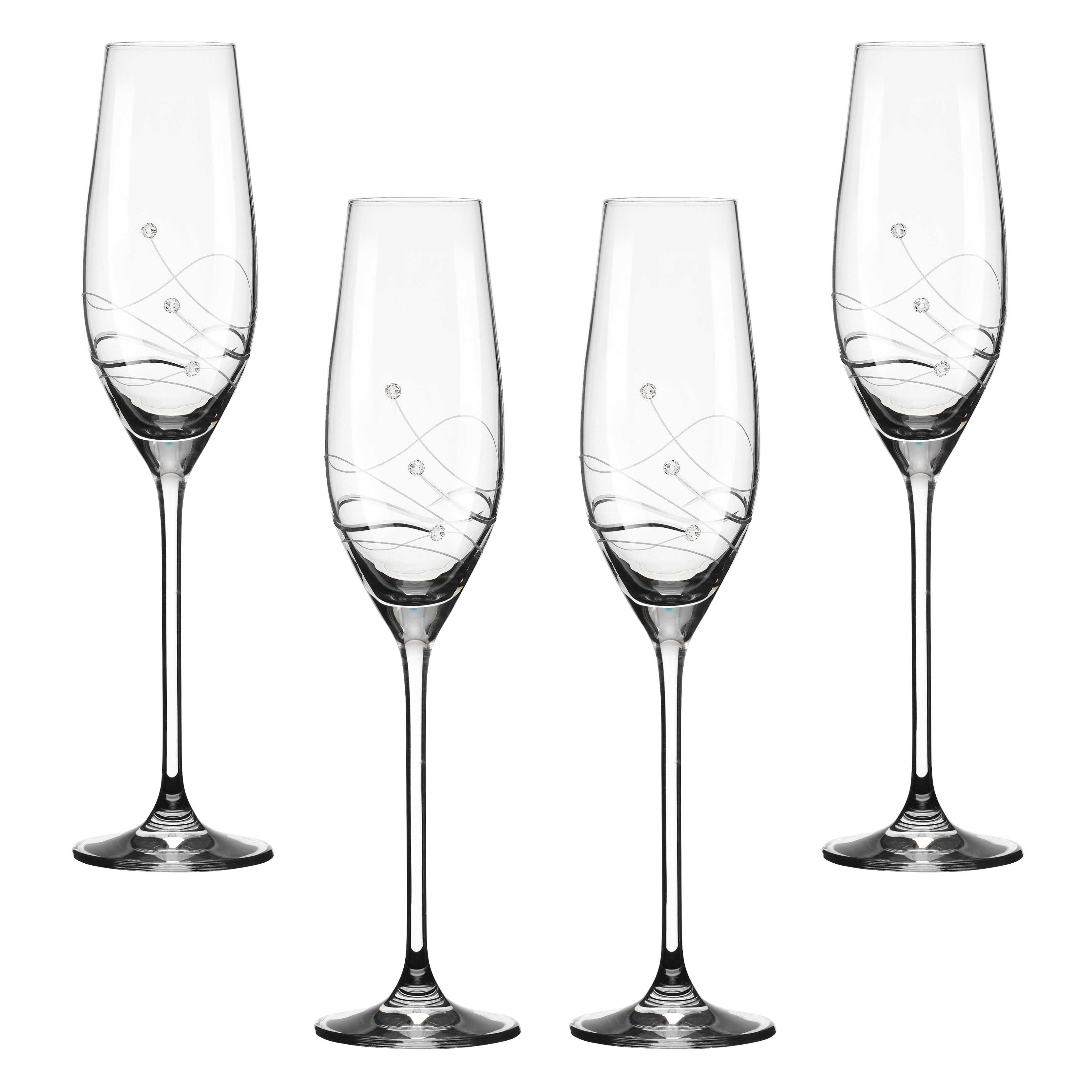 Clio Champagneglas med Swarovski krystaller - 4 stk. 