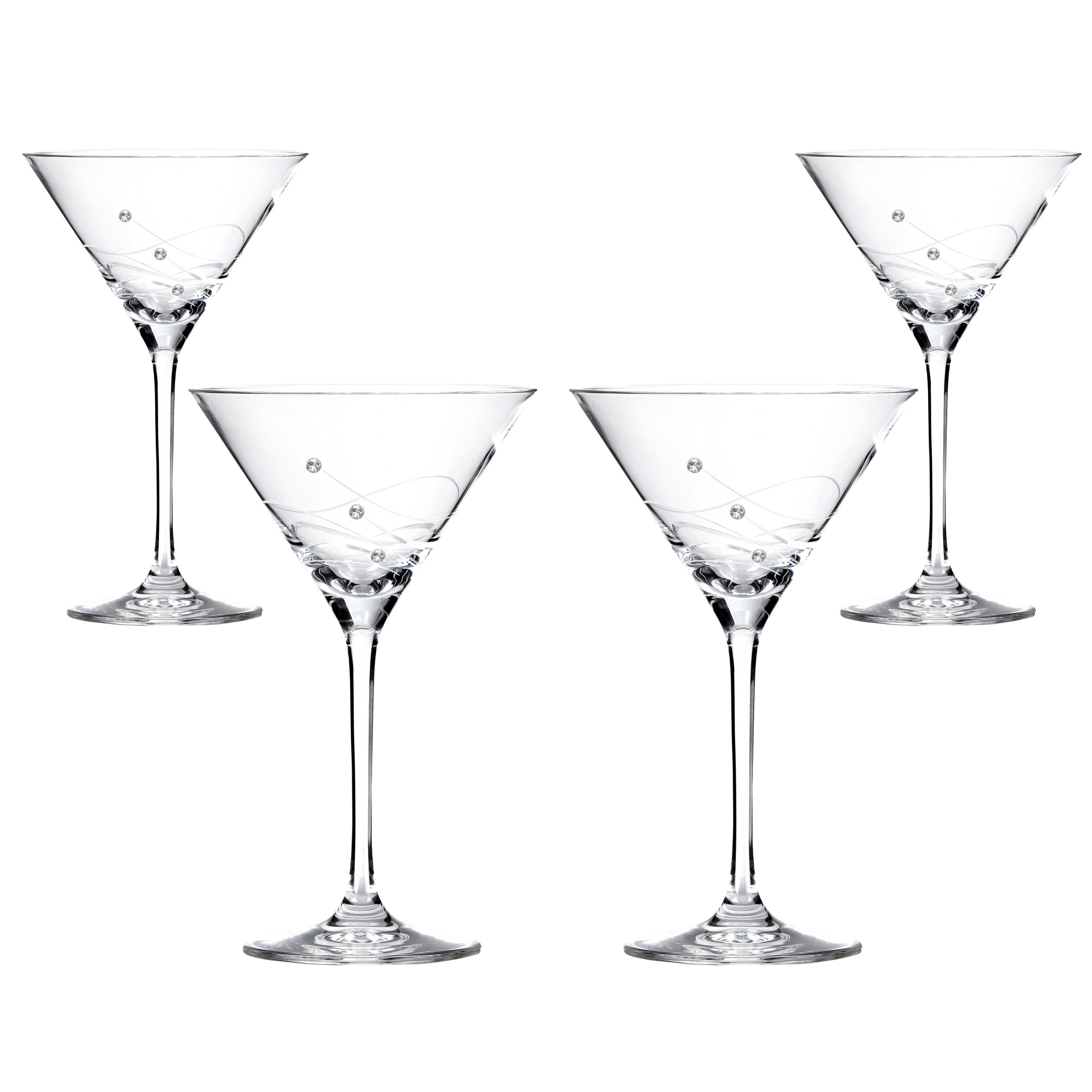 Clio Cocktailglas med Swarovski krystaller - 4 stk.