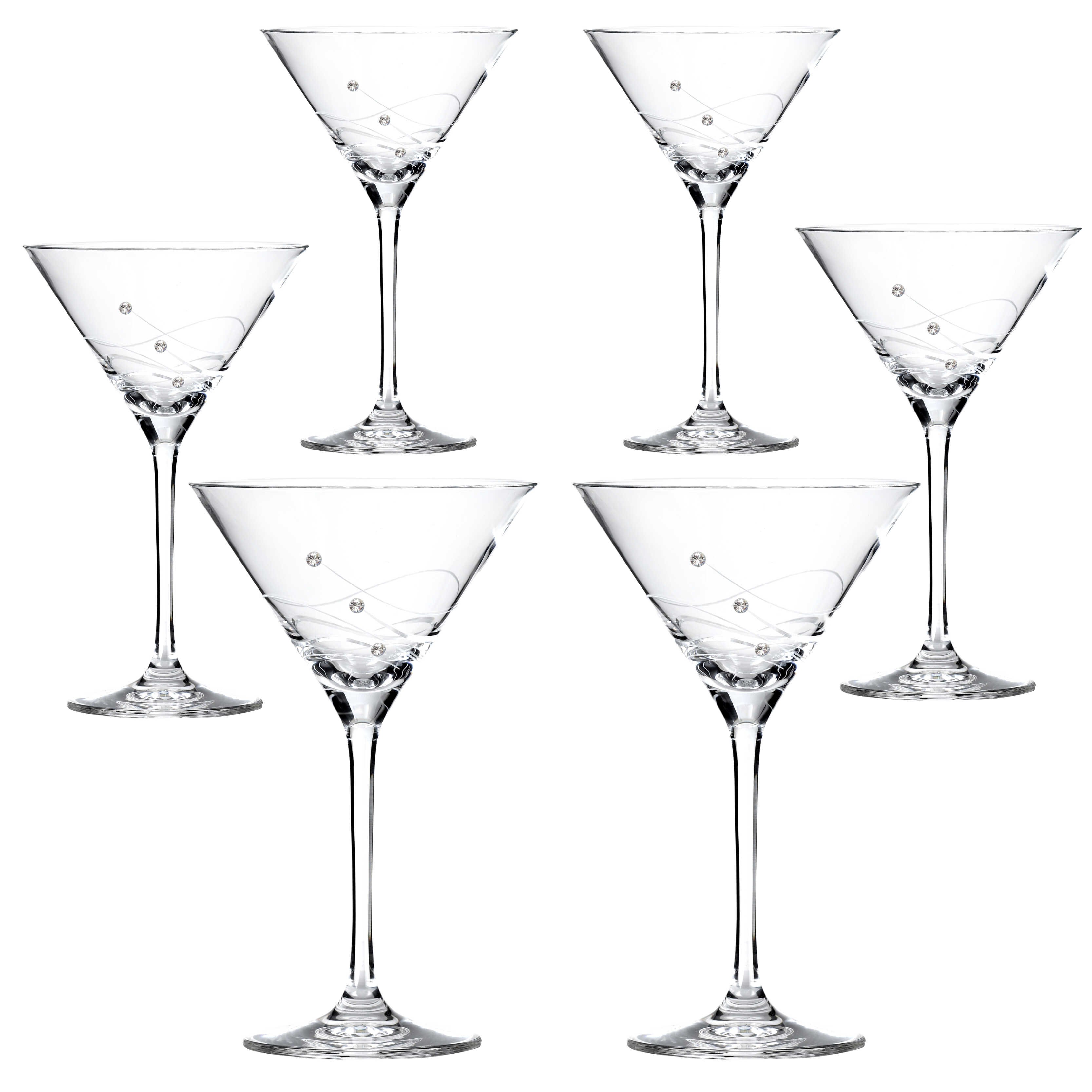 Clio Cocktailglas med Swarovski krystaller - 6 stk. 