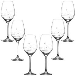 Clio Hvidvinsglas med Swarovski krystaller - 6 stk. 