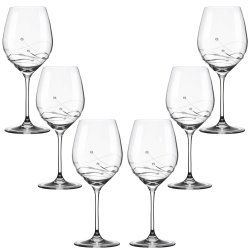 Clio Rdvinsglas med Swarovski krystaller - 6 stk. 