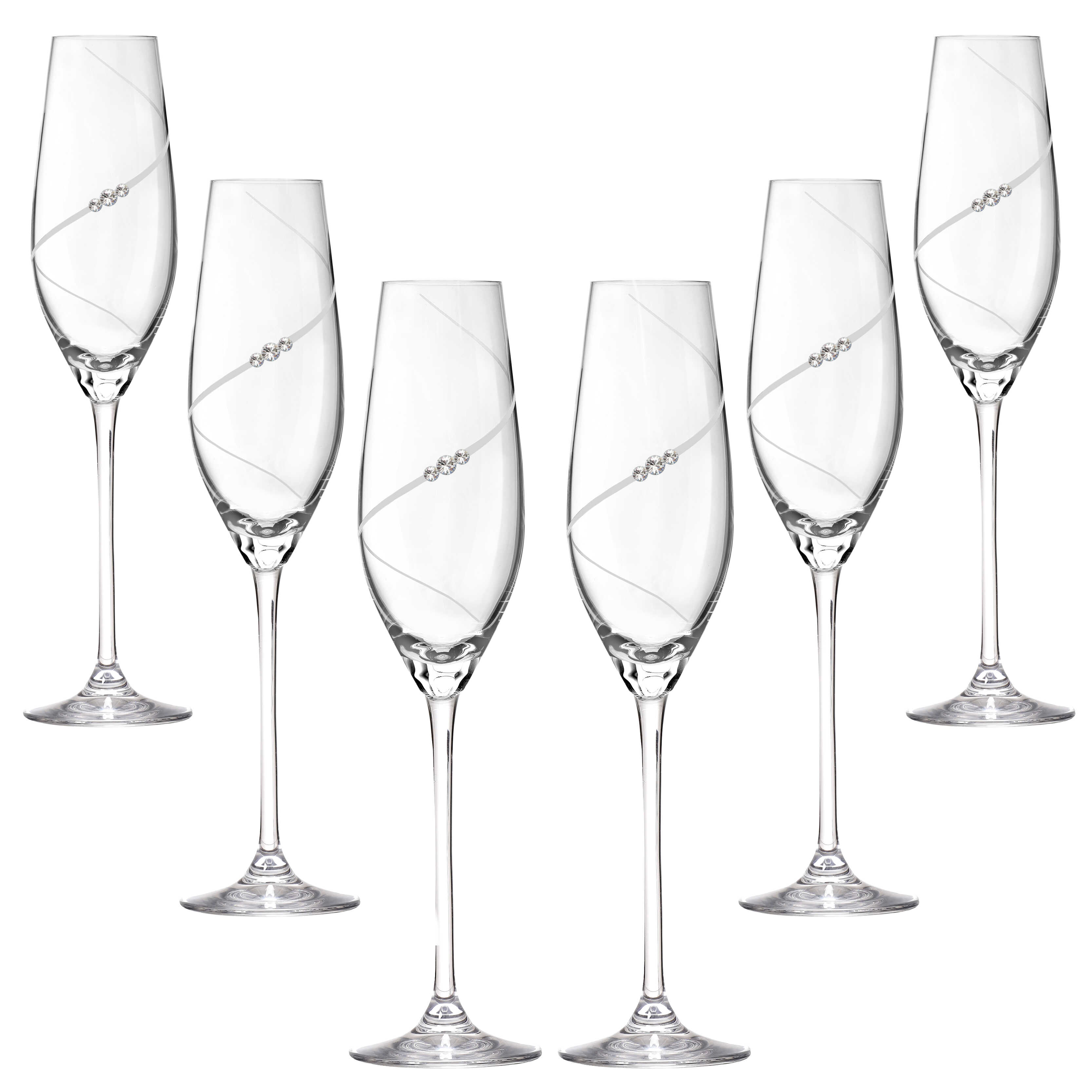 Se New Pen Champagneglas med Swarovski krystaller - 6 stk. hos LforLiving.dk