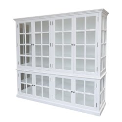 Marseille vitrineskab med 8 lger i hvid