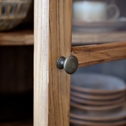 Marseille vitrineskab med 8 lger i natur