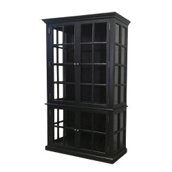 Marseille vitrineskab med 4 lger i sort