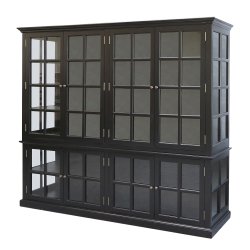 Marseille vitrineskab med 8 lger i sort