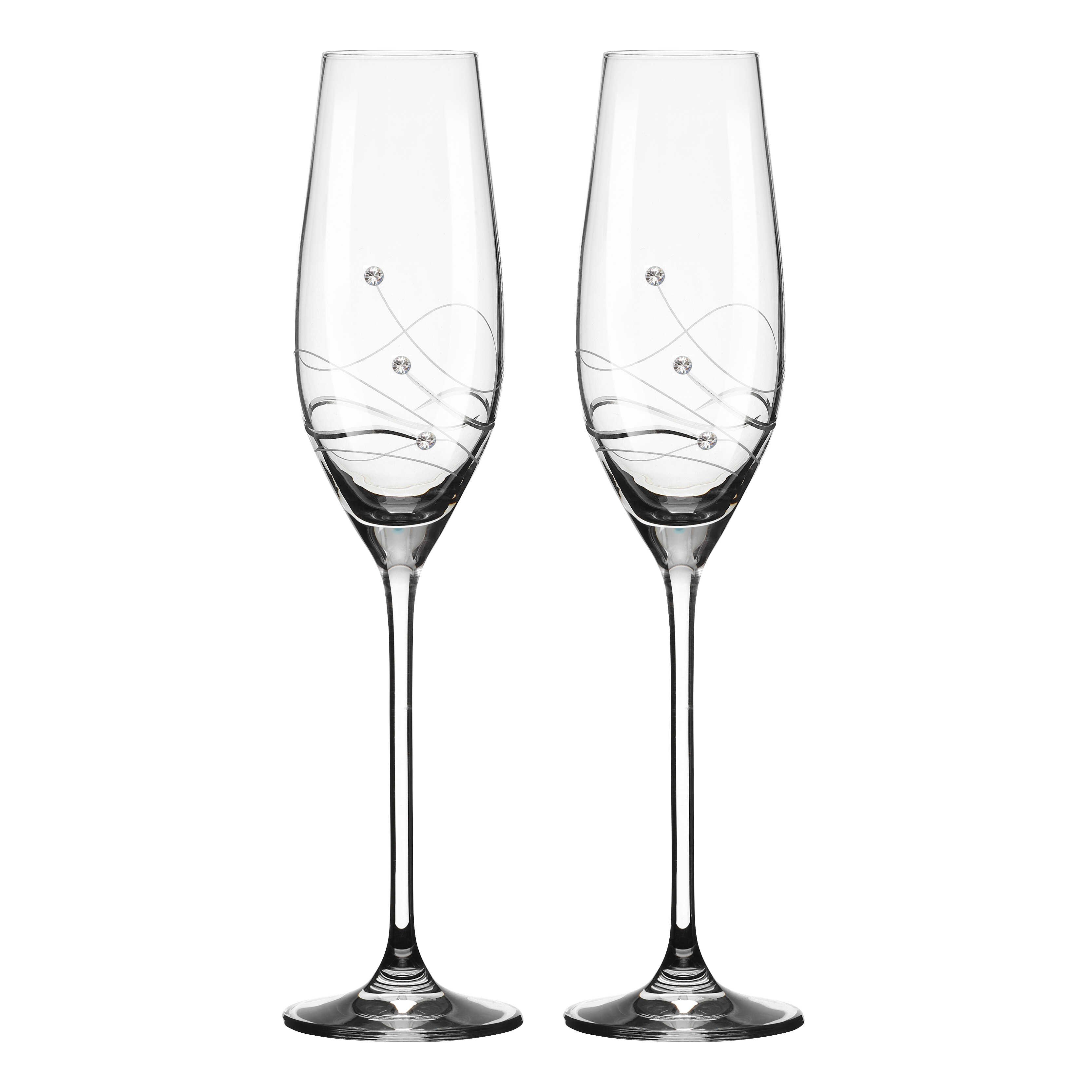Clio Champagneglas med Swarovski krystaller - 2 stk.