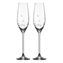Clio Champagneglas med Swarovski krystaller - 2 stk.