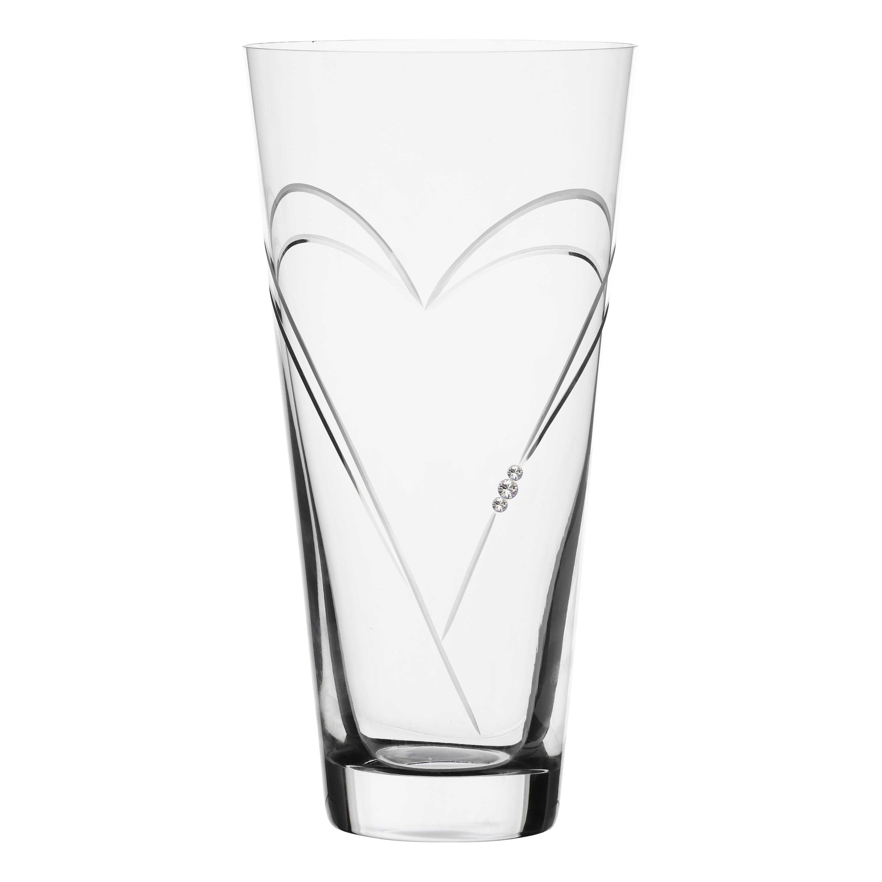 Two Hearts Vase med Swarovski krystaller .