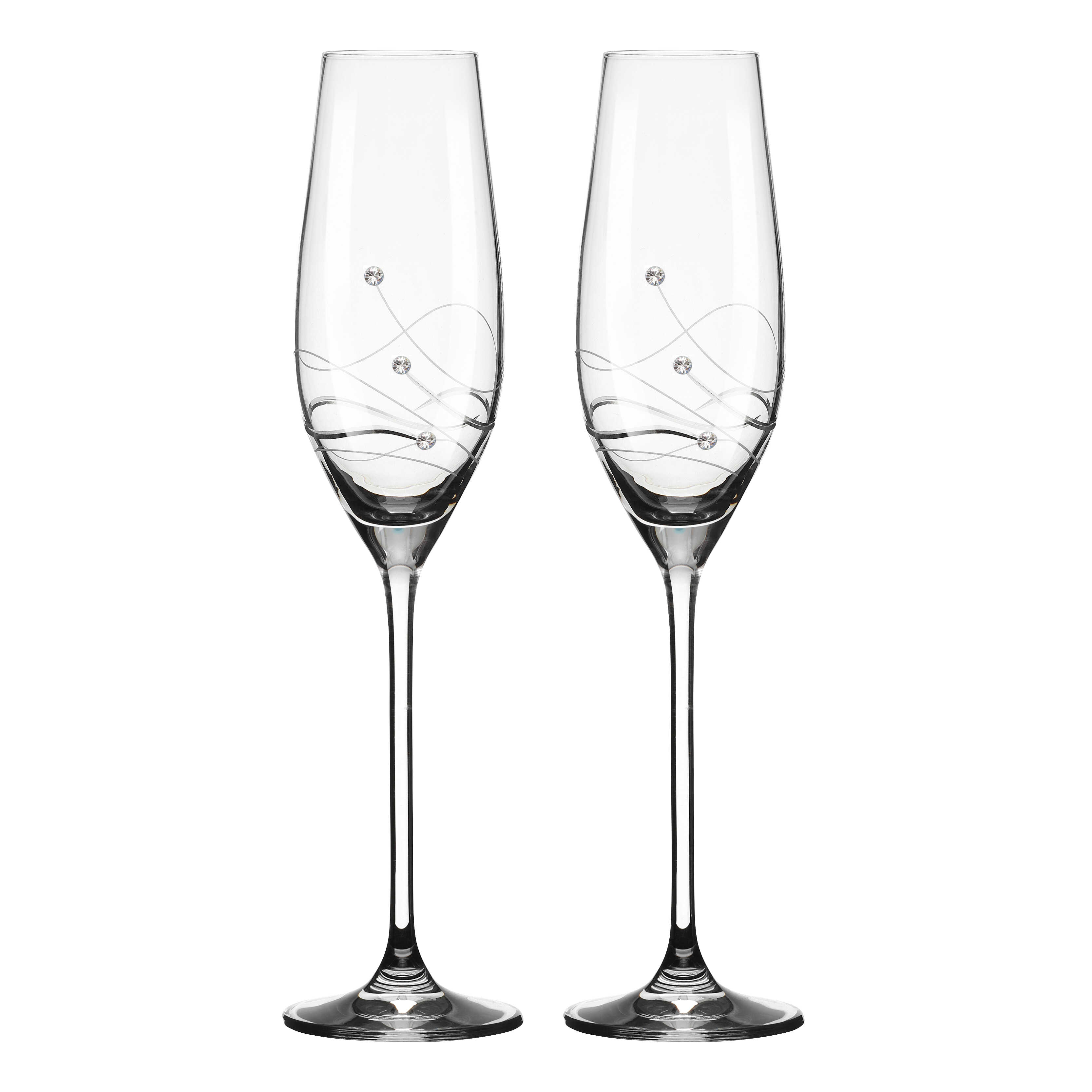 Clio Champagneglas med Swarovski krystaller - 2 stk.