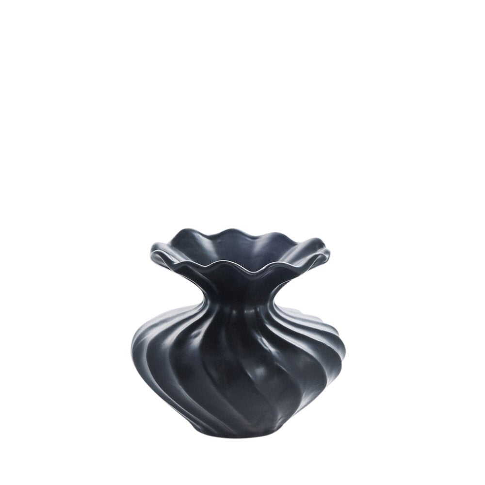 4: Sort Susille keramik vase fra Lene Bjerre - H 14 cm