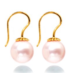 Romantic reringe med perler i "Crystal Roseline"/guld