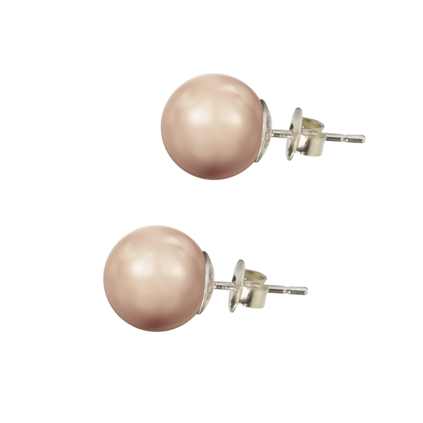 Klassiske Perleøreringe I \"crystal Rosegold\"