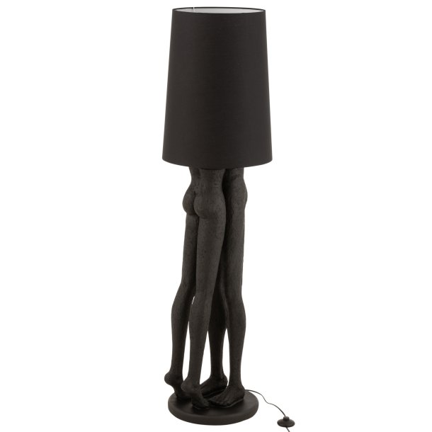 Sort gulvlampe med et par