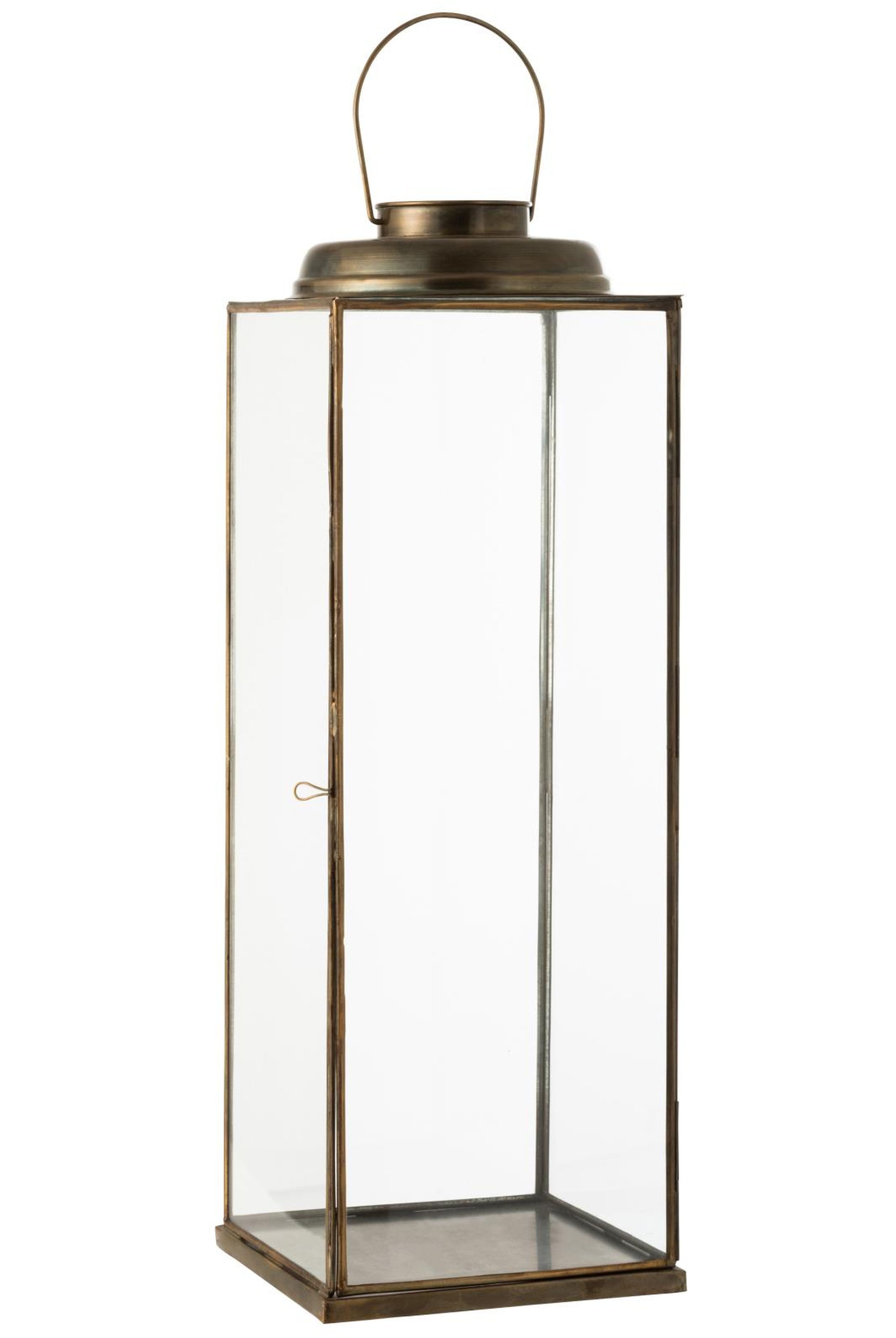 Firkantet lanterne i bronze farve - 70 cm