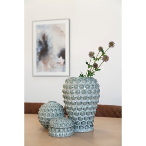 Blågrøn vase i keramik