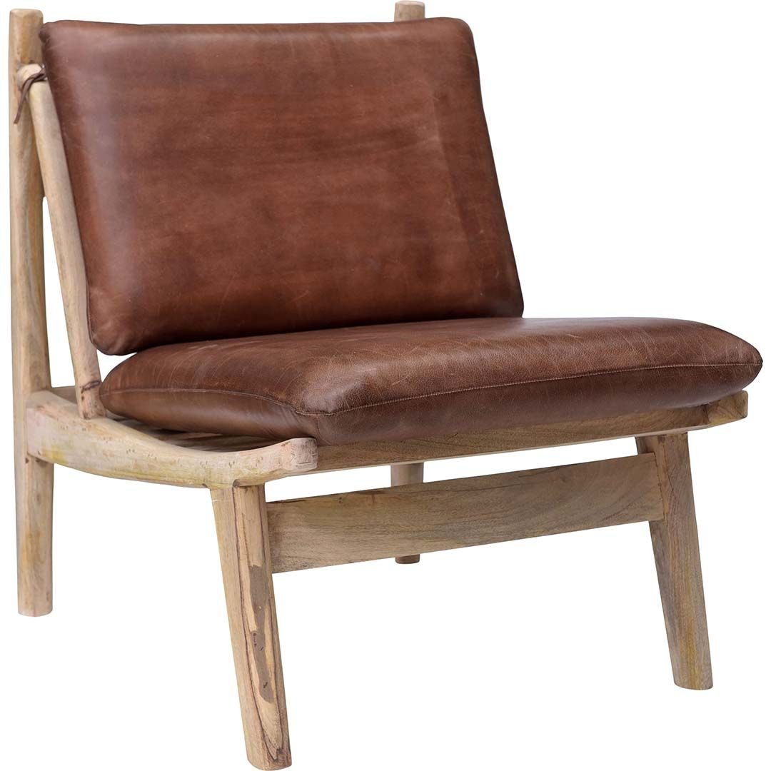 James loungestol med brune lderhynder
