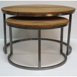 Indskudsborde i rundt design - 2 stk.