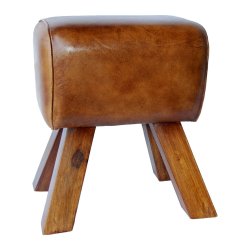 Lomborg lille skammel i brunt lder