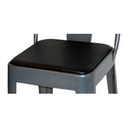 Sitt - kvadratisk sort lderhynde til barstol