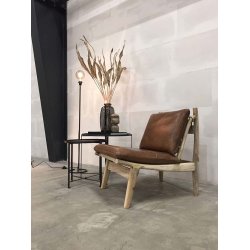 James loungestol med brune lderhynder