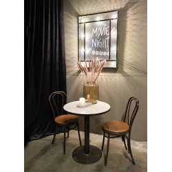 Sitt - rund stolehynde i lder - brun