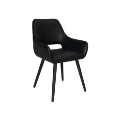 Frida spisebordsstol i sort PU
