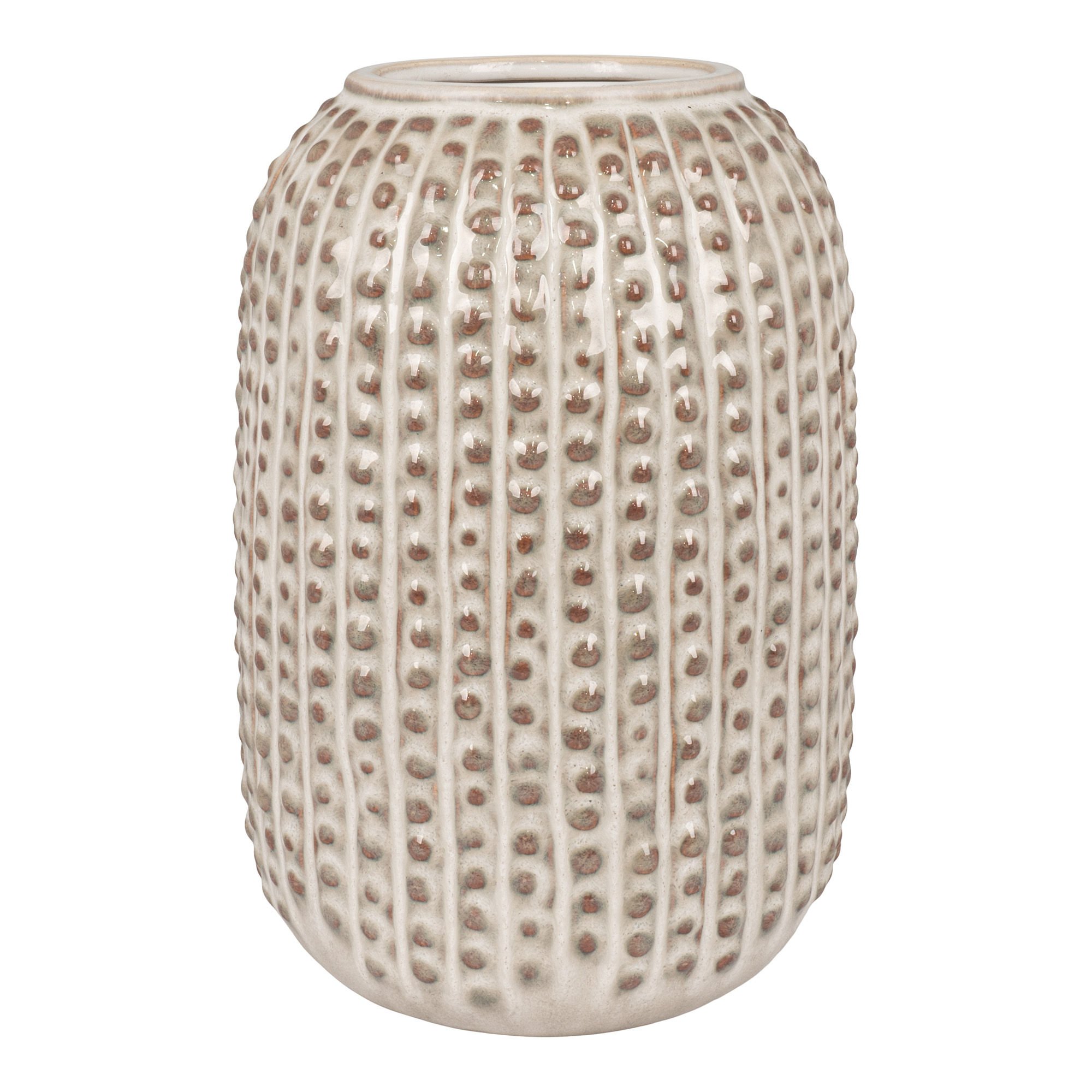 Rund vase i keramik med mnster