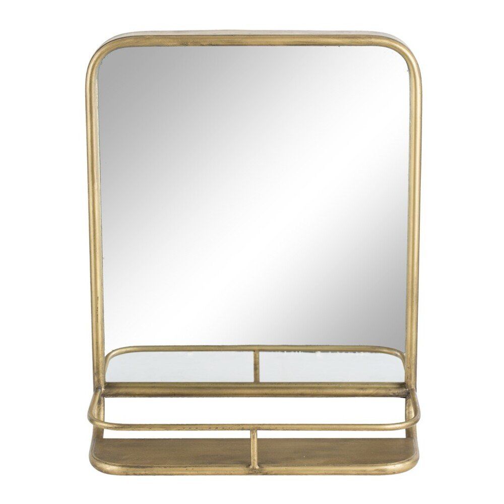 Billede af Hildia spejl med hylde i lys guld fra Lene Bjerre - 40x50 cm