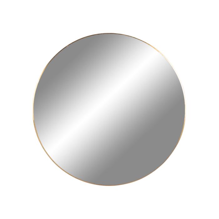 Rundt spejl med messingkant - Ø: 60 cm