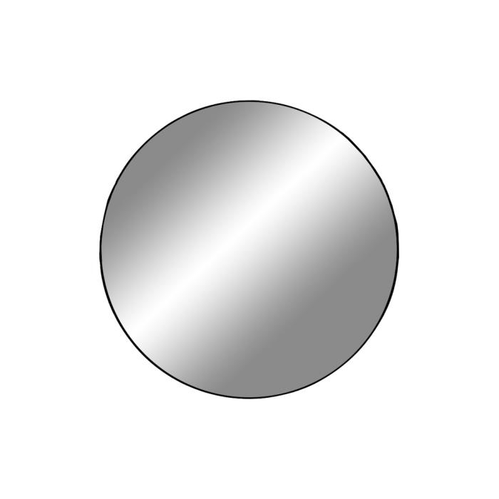 Rundt spejl med sort stålramme - Ø: 40 cm