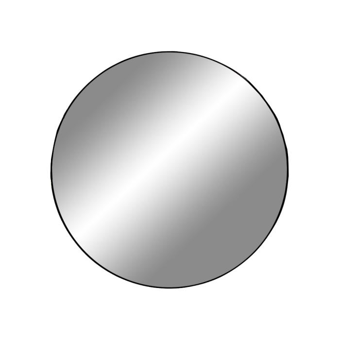 Rundt spejl med sort stålramme - Ø: 60 cm