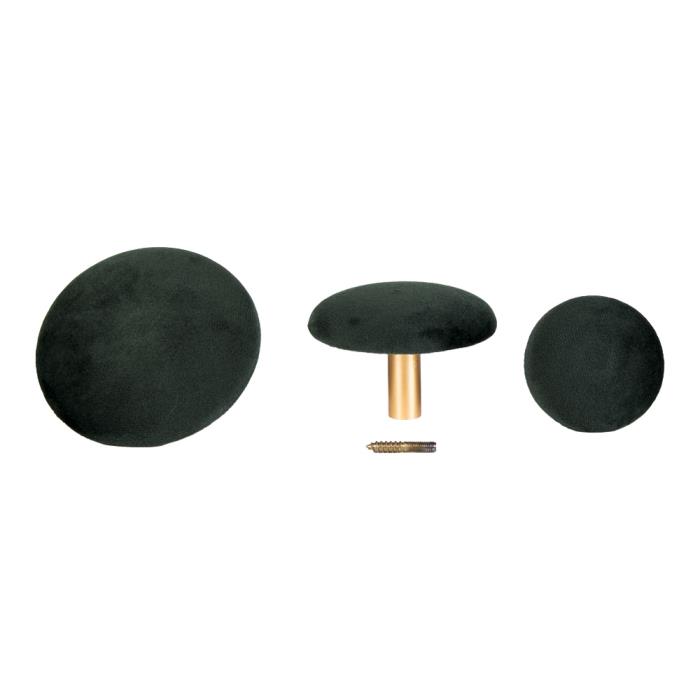 Giza Knobs – 3 knager i mørkegrøn og messing
