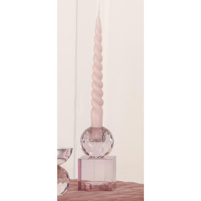 Torcello - 2 i 1 lysestage - rosa glas