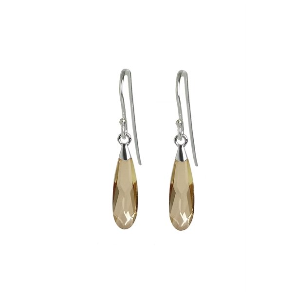 Raindrop reringe - "Crystal Golden Shadow"/slv