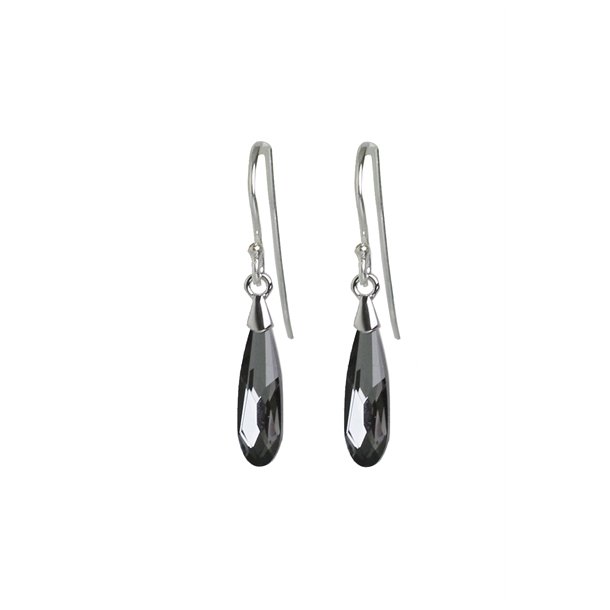 Raindrop reringe - "Crystal Silver Night"/slv