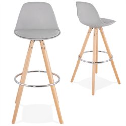 Gr barstol med ben i bg - ANAU 