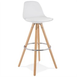 Hvid barstol med ben i bg - ANAU