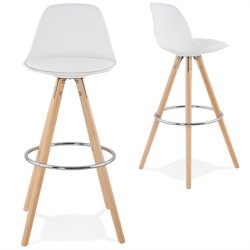 Hvid barstol med ben i bg - ANAU