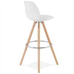 Hvid barstol med ben i bg - ANAU