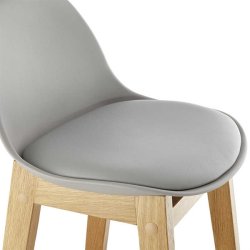 Barstol i lys eg med grt sde - ELODY 