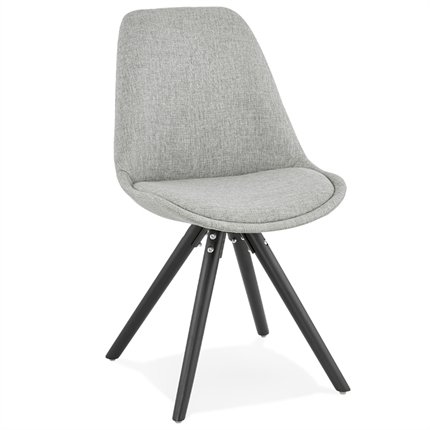 BRASA - stol med grt stof og sorte ben