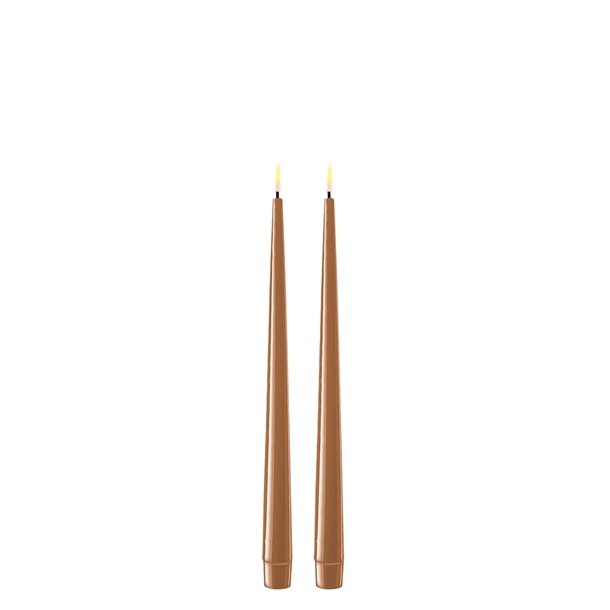Caramel LED stearinlys - 2 stk. p 28 cm
