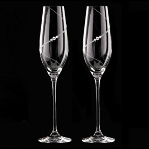 New Pen Champagneglas med Swarovski krystaller - 2 stk.