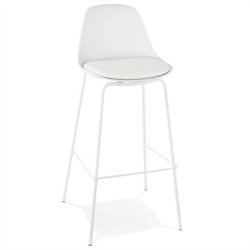 Hvid barstol med fodsttte - ESCAL 