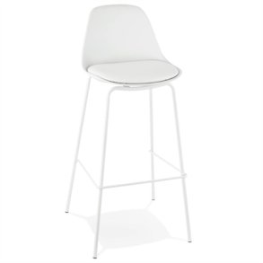 Hvid barstol med fodsttte - ESCAL 