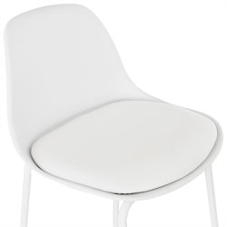 Hvid barstol med fodsttte - ESCAL 